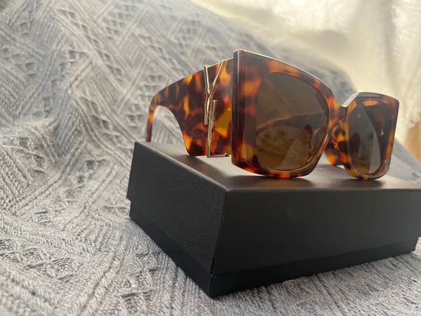 

622s sunglasses for women glasses uv protection fashion sunglass letter casual eyeglasses with original box, White;black