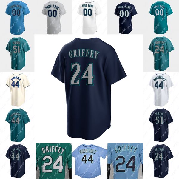 

ken griffey jr. jersey randy johnson edgar martinez ichiro jay buhner alvin davis dan wilson jamie moyer rickey henderson gaylord perry dick, Blue;black