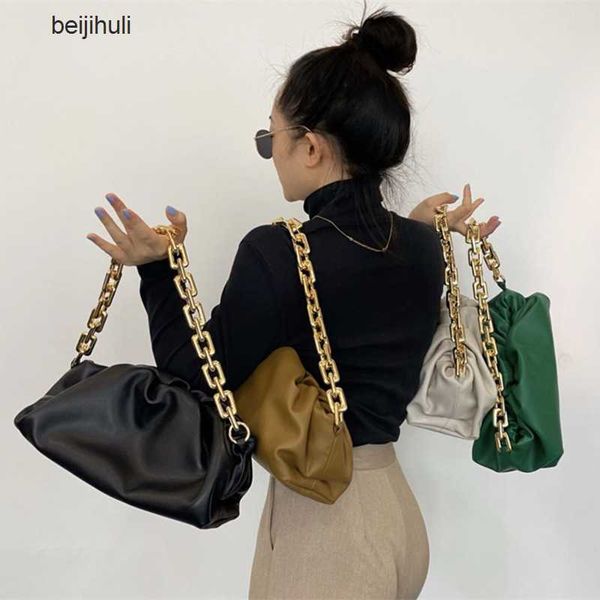 

bottegs venets chain pouch brief handbags ins net red small and armpit thick chain pleated cloud portable shoulder women s 2023 new style, Black