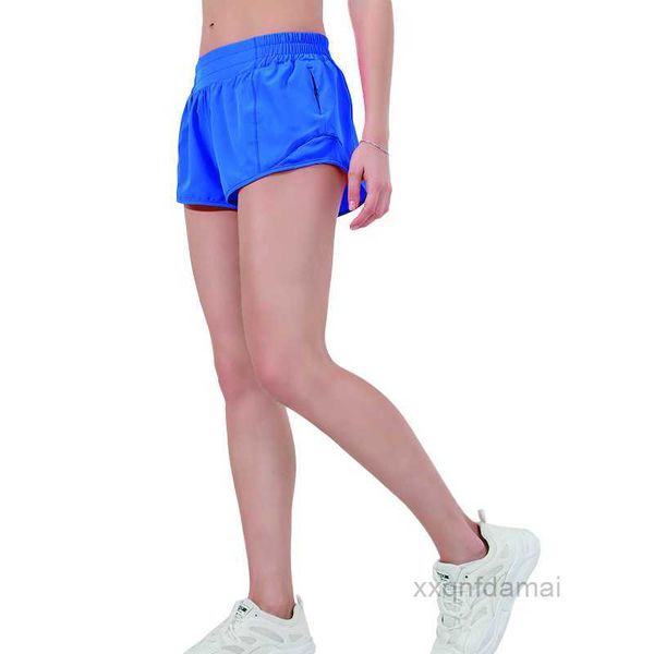 

women's shorts designers lululemens womens fit zipper pocket high rise quick dry lulus lemon train short loose style breathable gym qua, Black;white