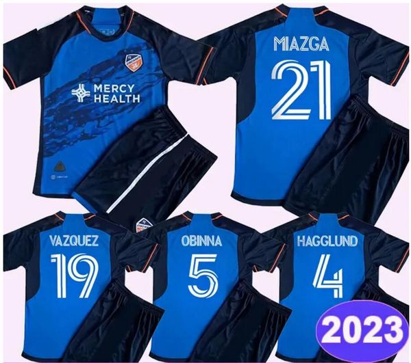 

2023 cincinnati kids kit soccer jerseys hagglund obinna kubo a. cruz home blue football shirts matarrita vazquez miazga child uniforms, Black;yellow