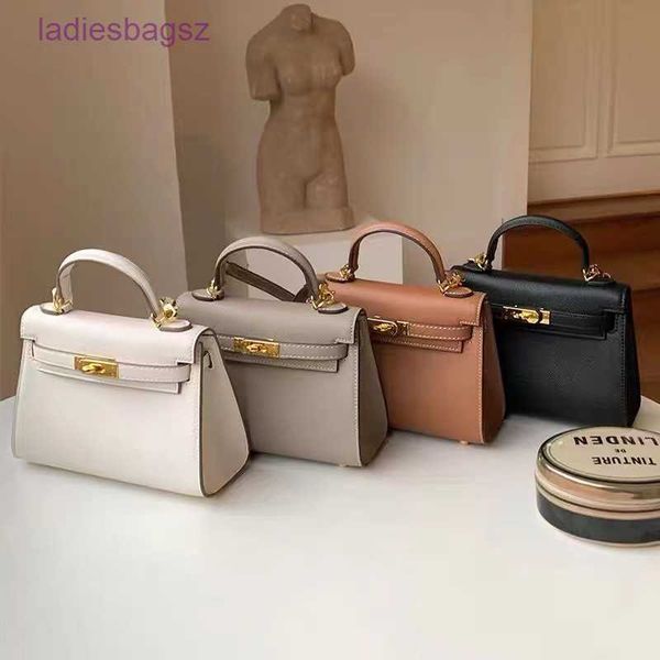 

original hermss handbags kelys 2023 new palm print second generation women's mini anna same one-shoulder messenger with logo y7hw, Black