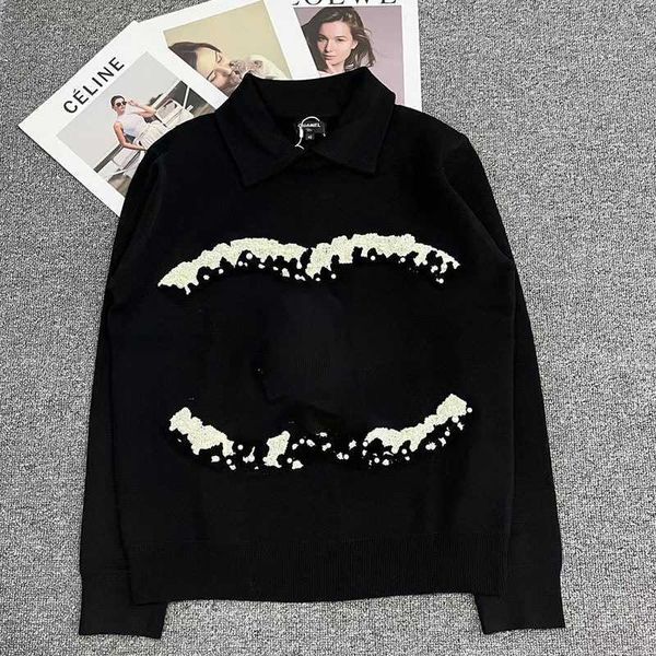 

designer sweater women nd AutumnWinter Product Lazy Style Design Feeling Small Crowd Wool Knitwear Polo Neck Sweater Long Sleeve Loose Top RPE4, Black
