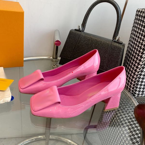 

2023 fashion high heel designer shoes nude heels woman pumps brand classic patent leather black women sandals -112