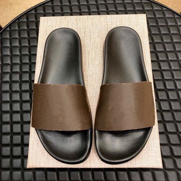 

designer slippers slides sandals flat slide mens womens luxury sandal with original box dust bag beach slipper platform rubber shower leathe, Black