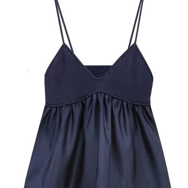 

camisoles tanks traf blue crop women ruffle knitted woman off shoulder corset female streetwear backless s 230407, Black;white