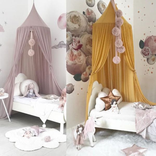 

crib netting princess baby mosquito net bed kids canopy bedcover curtain bedding decor hung dome 230407