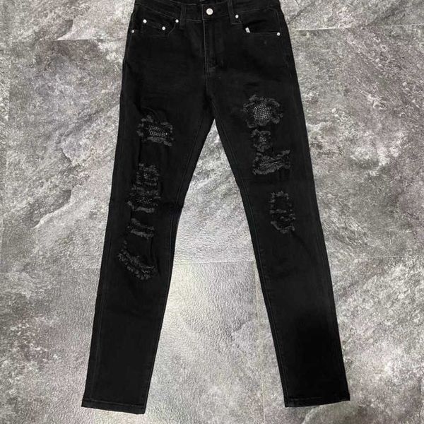 

diamond amirly men's street jeans designer black fashion pants slim cool stylish high leisure ripped brand elastic men 85hl, Blue