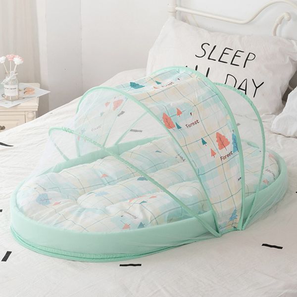 

crib netting kid baby bionic bed for born protection mosquito net portable bassinet foldable breathable infant sleeping basket 230407
