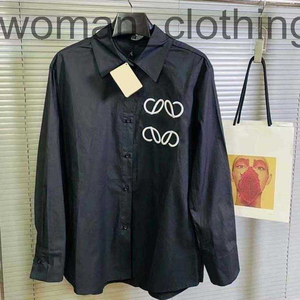 

men's casual shirts designer22ss designer brand women lapel printing shirt fashionable versatile white slim womens clothing a1 b0jo, White;black