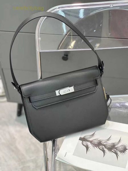 

designer kelys handbags hemrres leather genuine 2023 new swift silver buckle strap handgrip bag single shoulder oblique straddle women'