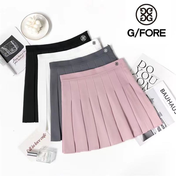 

skirts spring and summer malbon golf 4g student high waist pleated short pants 230407, Black
