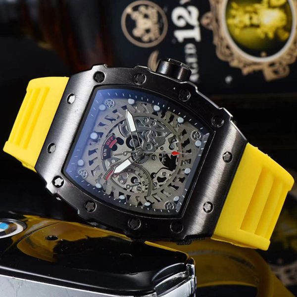 

automatic date limited edition men watch luxury full-featured quartz watch silicone strap, Slivery;brown