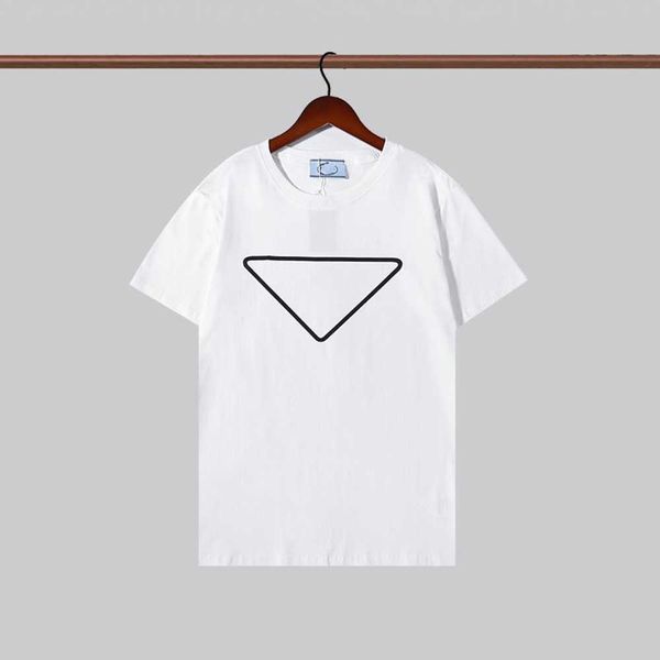 

prad 2021 luxury casual prad t shirt new men's wear designer short sleeve t-shirt 100% cotton wholesale black and white size s2xl, White;black
