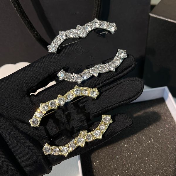 

2color fashion designer stainless steel brooch diamond lapel pins brand 18k gold plated brooches luxury girls love jewelry wedding party lov, Gray