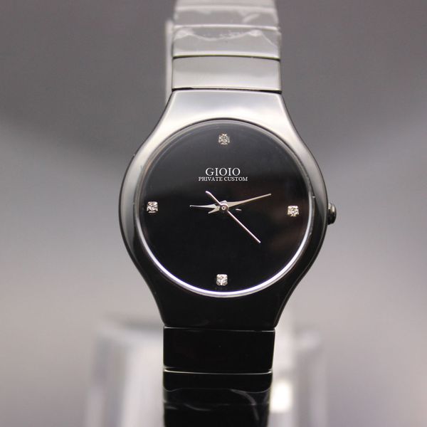

men ceramic watch quartz women lovers couple ceramica black white101, Slivery;brown