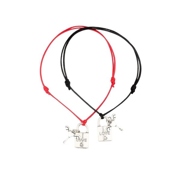 

12pcs fashion creative lock key charms adjustable bracelet for lovers jewelry gifts, Golden;silver