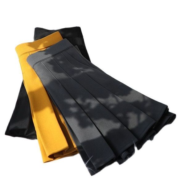 

skirts looks like a ski lady's skirt autumn clothing elegant women's japanese fashion yellow mini pleated women's clothing 23, Black