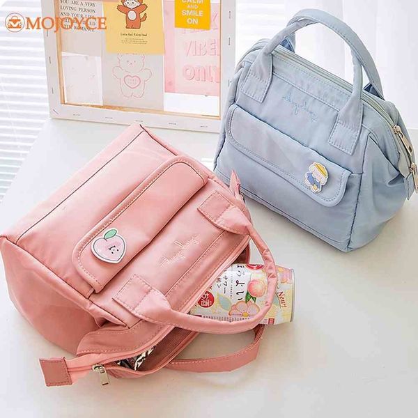 

ice packsisothermic bags kawaii lunch women cute peach picnic travel thermal breakfast box girls school child portable ladies tote food 2304