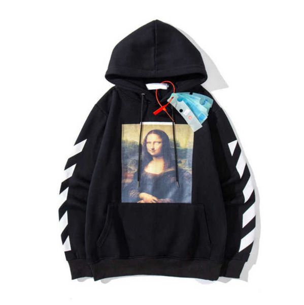 

men's luxury offs sweatshirts brand pullover shirts hoodies designers fashion women sweater classics men arrow cross letter print hoodi, Black