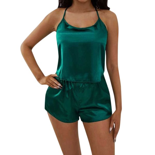

women's sleep lounge lingerie sleepwear pijama women's pajamas satin pyjama cami shorts set nightwear women's underwear pajam