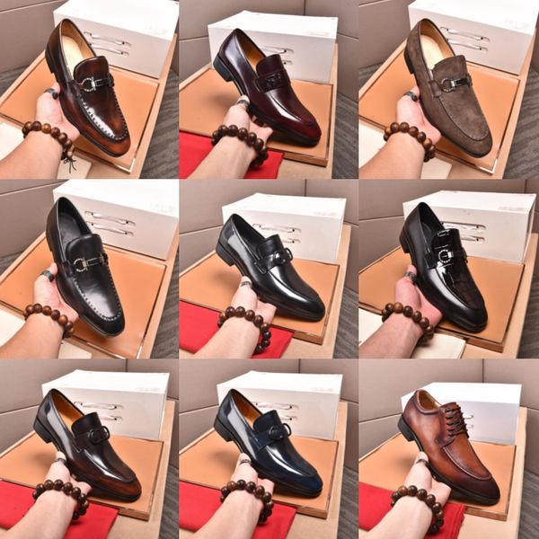

f5/23model men's shoes leather embossing classic fashion luxury men shoes wear-resistant non slip mans footwear anti-slip black shoes