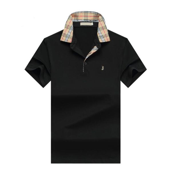

polo shirt men's short sleeve tide brand high-end lapel summer cotton knitted paul shirt small bee embroidery t-shirt men's, White;black