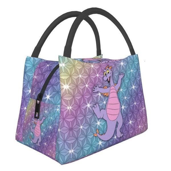 

ice packsisothermic bags beacon of magic figment dragon insulated lunch tote bag for women purple dinosaur cooler thermal bento box hospital