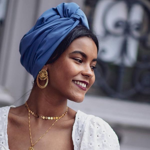 

beanieskull caps vintage soft french turban hat fashion female bandana headband womens hair cover cap ladies head wraps muslim headscarf bon, Blue;gray