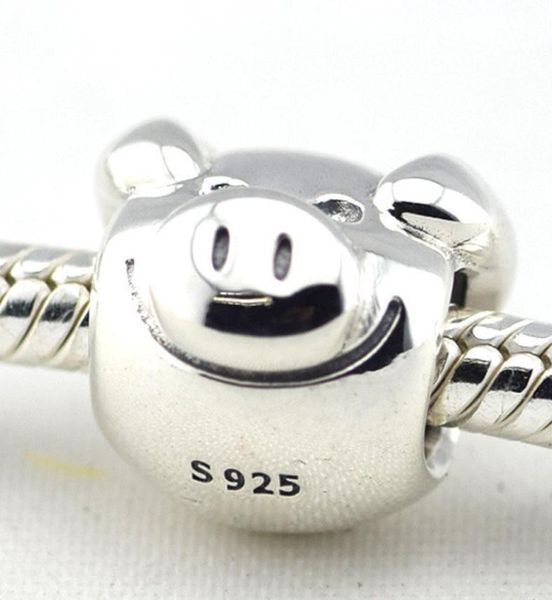 

playful pig charm fl271 100 925 sterling silver beads fit pandora charms bracelet diy fashion jewelry2684707, Black