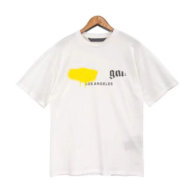 

men's t-shirts short sleeve t shirts luxury brand palm t shirt clothing spray letter short sleeve spring summer tide men and women tee, White;black