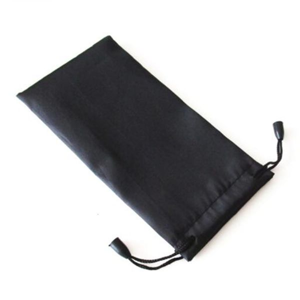 

sunglasses cases 100pcs glasses bags soft composite cloth sunglasses rope pouch mobile phone accessory bag black qly9804 230407