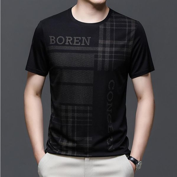 

men's tees & polos men's t-shirts high end summer new men's short sleeved t-shirt pure cotton trend casual fashion brand half, White;black