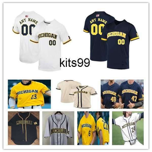 

custom michigan wolverines college baseball jerseys barry larkin joe stewart clark elliott matt frey riley bertram jimmy obertito flores, Blue;black