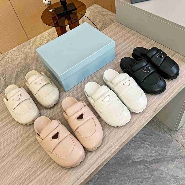 

women slippers designer scuffs real leather soft padded mules platform sandals casual loafers mocassion shoes black white