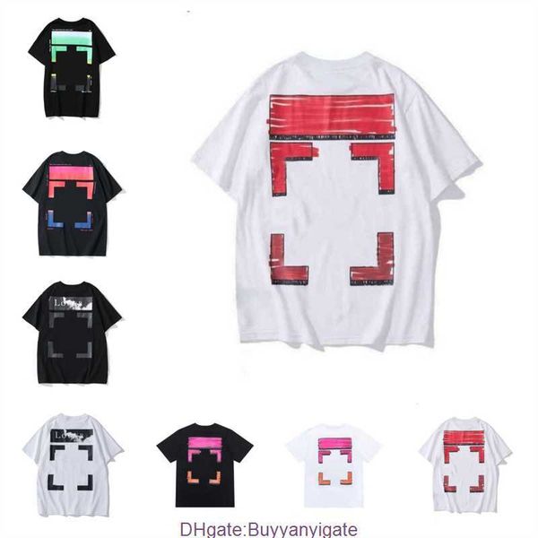 

classics offs luxury mens t shirt designer brand t-shirts casual summer tees women back arrow x print t-shirt couples sports tshirts hip ho, White;black
