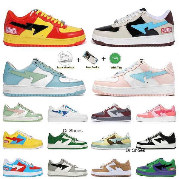 

2023 designer a bapesta shoes sneakers grey black white pastel pink skate low vintage luxury sports trainers mens women casual bapestas