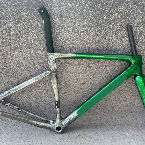 

sl7 carbon fiber bike frame ice crack green road bike frame 1:1 bicycle frame made in taiwan shipping free