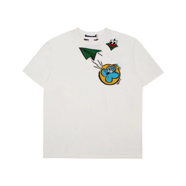 

mens t shirt senior designer short sleeve fashion letter pattern printed round neck pullover loose versatile knitted short sleeve unisex, White;black