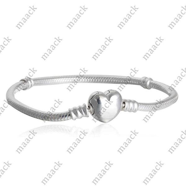 

charm bracelets 1pcs drop shipping factory heart silver plated charm bracelets snake chain bangle bracelet women children birthday gift b002, Golden;silver