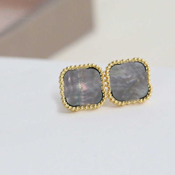 

designer bracelets fashion vintage stud 4/four leaf clover charm van earrings valentine's mother's day cleef wedding jewelry gift, Golden;silver