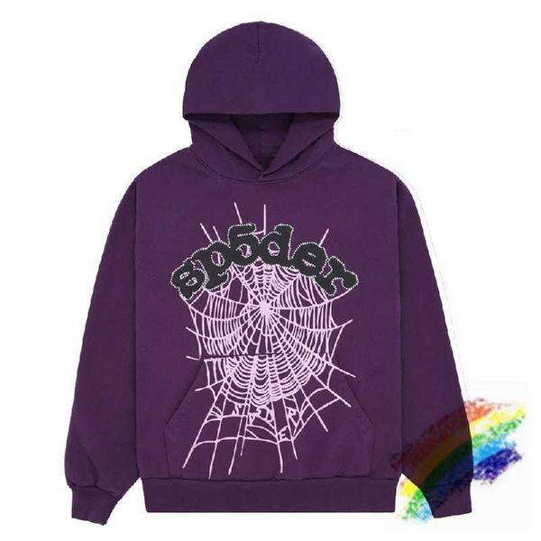 

men's hoodies fashion sp5der 555555 men's sweatshirts designer purple flash 555555 sweaters men women young bandit oversized spide, Black