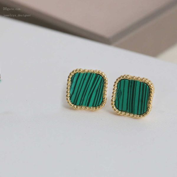 

designer bracelets fashion new stud earrings 4/four clover elegant van luxury ear earings earring designer for women cleef jewelry holiday g, Golden;silver