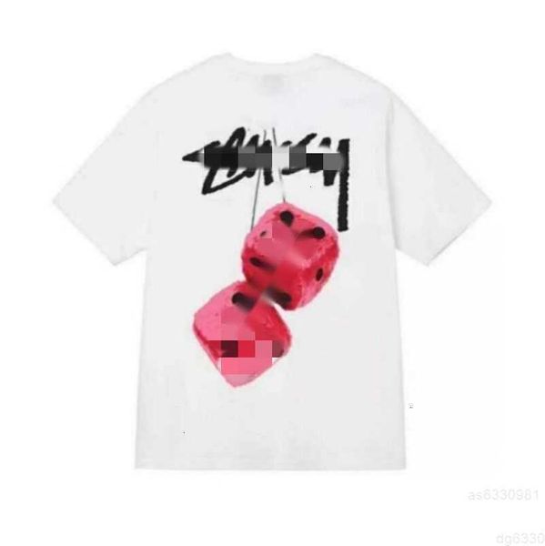 

designer luxury fashion brand stussys classic mens and womens t shirt dice pattern printed alphabet summer high street trend tee yw02lz9e, White;black