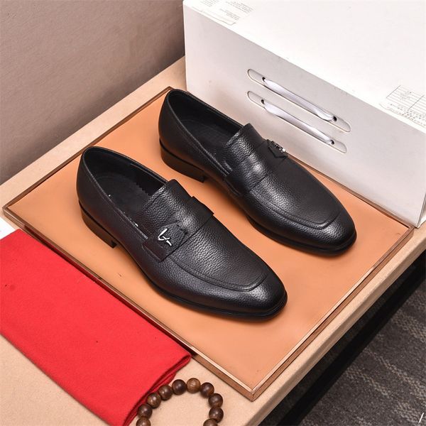 

f6/4odel men leather shoes shiny business leather designer dress shoes mens fashion formal casual shoe large size slip on wedding footwear, Black