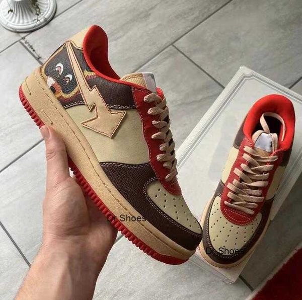 

designer bapestas sta sk8 casual shoes m1 low-cut leather black shark face ape shape camouflage sequins sk8 sneakers