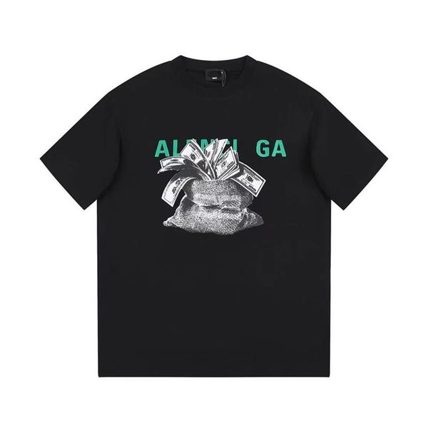 

women's t shirt printed with letter patterns by female designers fashion casual loose fitting couple hip-hop summer wear, Black