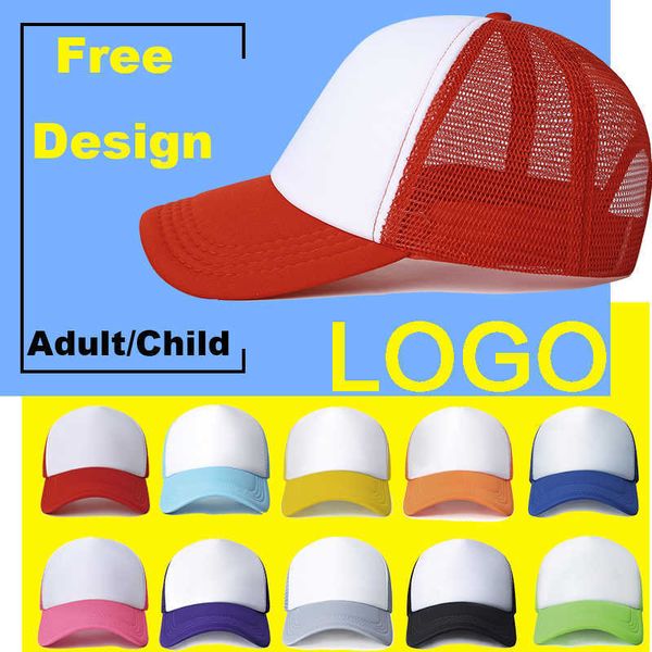 

caps hats 1pcs printing customized mesh trucker hats for men women children hat travel team school baseball cap truker gorros w0408, Yellow