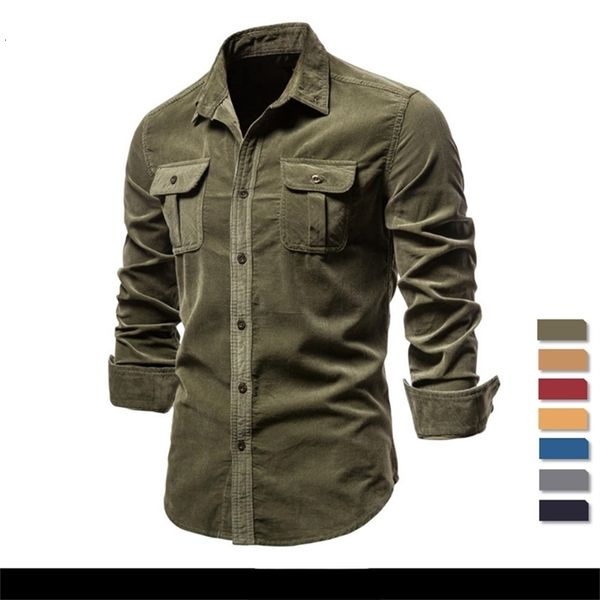 

men's casual shirts classic corduroy cotton shirt men's business casual lapel solid color slim fit men's shirt autumn fashion, White;black