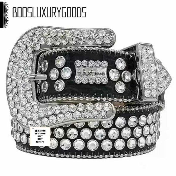 

with box2022 designer belt bb simon belts for men women shiny diamond belt black cintura uomo boosluxurygoods mfx2660, Silver